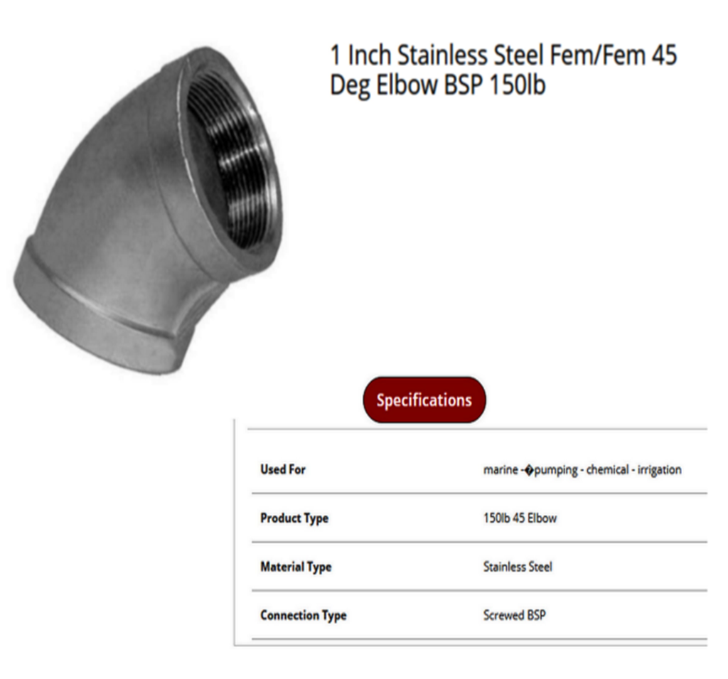 ELBOW 1" 45DEG BSP STEEL